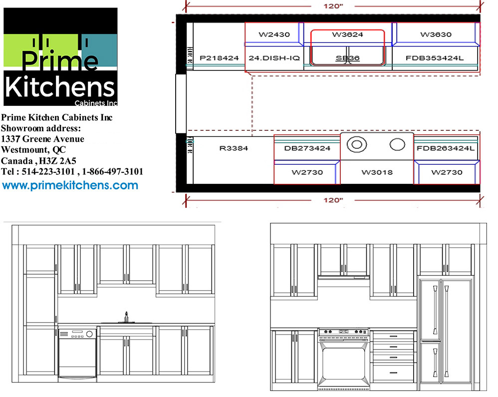 Thermofoil Kitchens Plan - Cuisine en Thermofoil